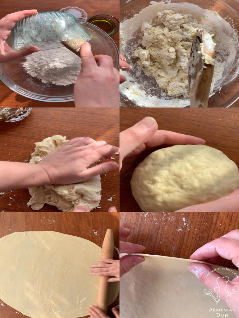 stages of Manti dough preperation